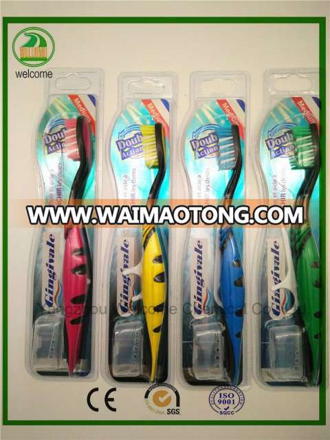 High Quality Tooth Brush Double Blister Card with Free Cap and Toothpick